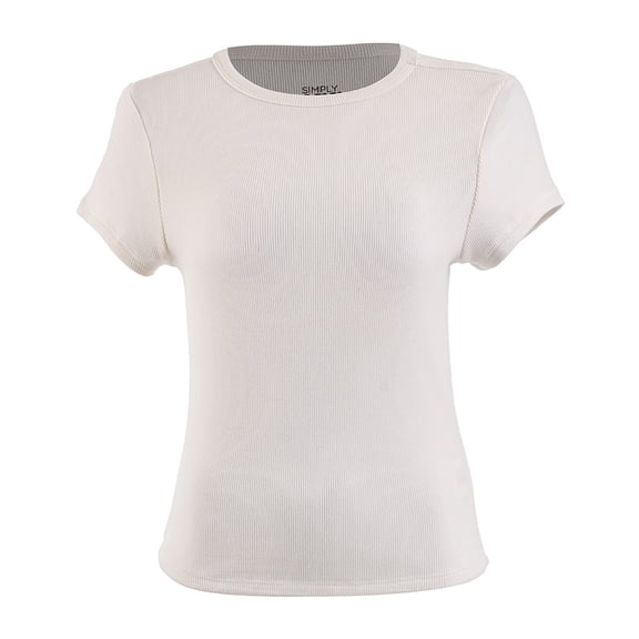 Playera George para Mujer, Manga Corta Con Escote Redondo Blanco Talla G