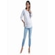 thumbnail image 3 of Playera Maternidad Algodón Manga 3/4 Cómoda Ropa Embarazo Blusa Básica Mujer Casual Color Blanco, 3 of 4