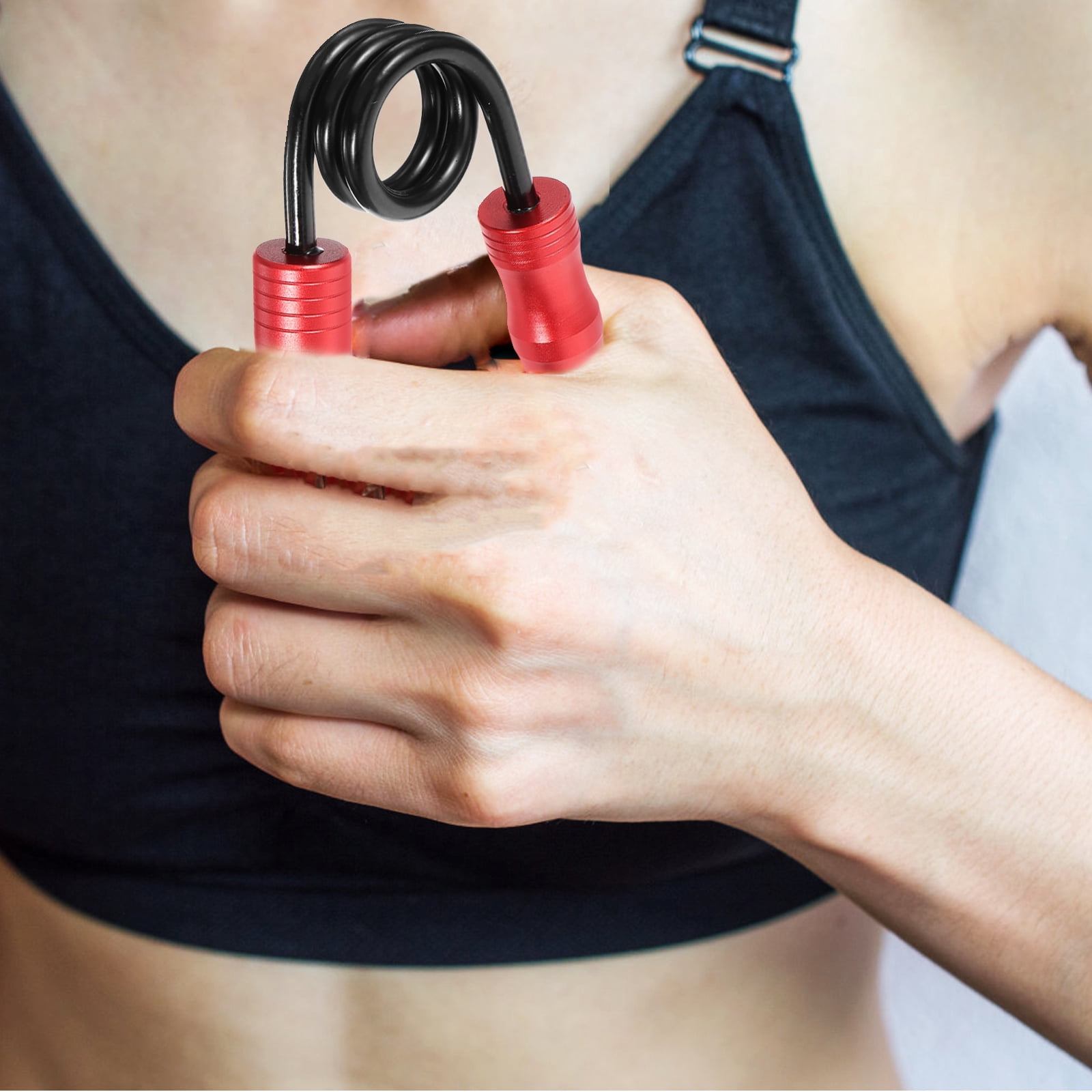 SKISUNO Hand Grip Strengthener Red Spring Steel for Fitness Finger Exerciser with Comfortable Handle 10Pcs