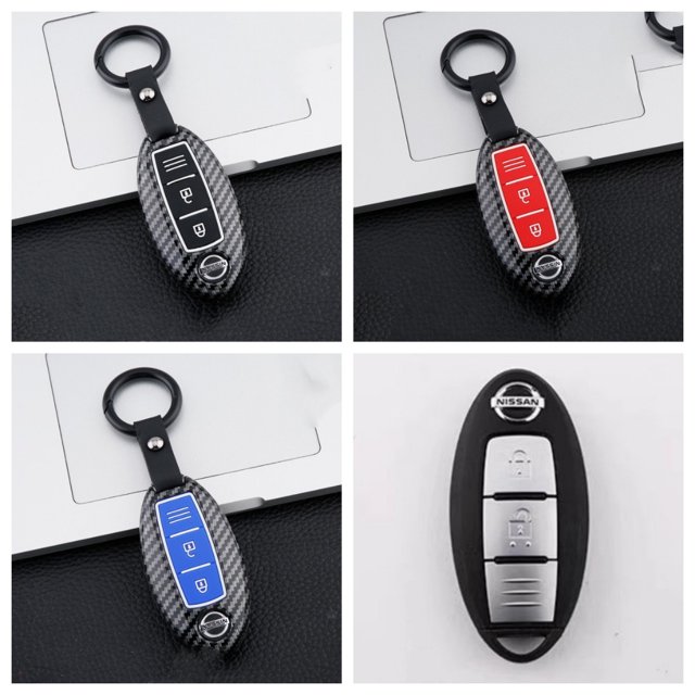 Funda De Fibra De Carbono Mate Para Llave De Coche Nissan Serena Sylphy Teana Elgrand Almera Grand Livina Qashqai J10 J11 X-Trail t31t32 kicks Tiida Pathfinder Murano Note Juke Infiniti Keyless Key Co huangjie unisex