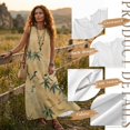 thumbnail image 6 of Xoenoiee Sparrow Flower Leaf Print Women Summer Casual Sleeveless Maxi Dress 2026 Cotton Linen Crewneck Loose Wrinkle-Free Beach Travel Vacation Long Sundress Plus Size, 2XL, 6 of 7