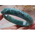 thumbnail image 5 of Yellow Icy Green Natural A JADE Jadeite Dragon Pi Xiu Yuan Bao Coin Bangle Bracelet 59 mm 679828 TN, 5 of 14