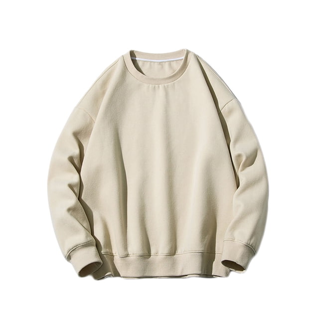 Men Casual Round Neck Long Sleeve Pullover Solid Color Sweatshirts Blouse