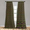 thumbnail image 4 of Ambesonne Leafy Pattern Curtains, Leaves Motif Pattern, Pair of 28"x95", Pale Olive Green Plum, 4 of 4