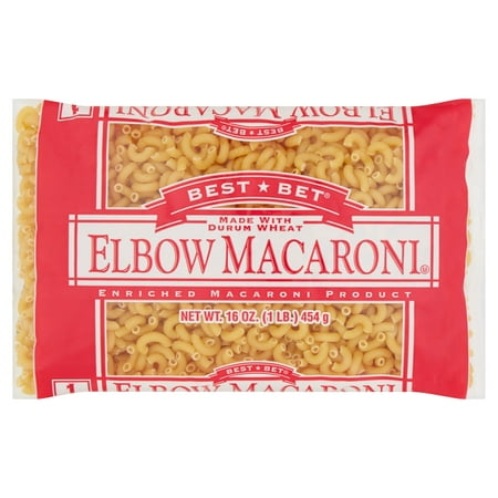 (6 Pack) Best Bet Elbow Macaroni, 16 oz (Hong Kong Best Noodles)