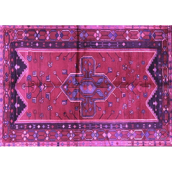 Ahgly Company Indoor Rectangle Persian Purple Traditional Area Rugs, 2' x 3'