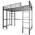 thumbnail image 6 of Zimtown Twin Loft Bed with Desk, Metal Bunk Bed, Black, 6 of 10