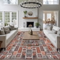 thumbnail image 3 of 6'x9' Area Rugs, Red Brick Wall Indoor Outdoor Area Rug for Living Room Bedroom, Vintage Farmhouse Stone Rocks Geometric Print Washable Bathroom Rugs Kitchen Floor Carpet Mats Home Decor Aesthetic, 3 of 8
