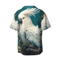 thumbnail image 7 of Picia Tropical Parrot Floral Artwork Men's Linen Shirts Short Sleeve Cuban Beach Shirts Casual Shirts Button Down Shirt for Men Beach Summer Wedding Shirt-Small, 7 of 7