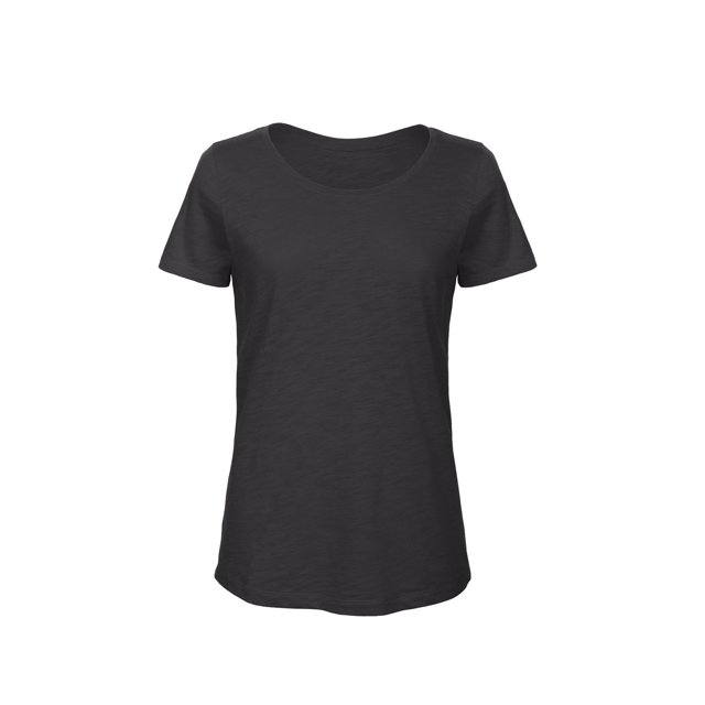 B&C - Camiseta de manga corta de algodón orgánico para mujer (Negro chic)
