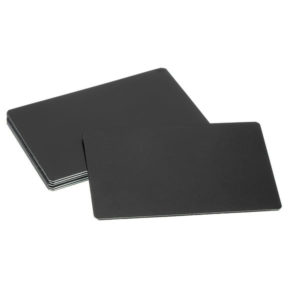 Uxcell 6 Pcs Blank Name Plates, 3.1 x 2" Engraved Metal Name Plate Laser Strong Adhesive Nameplate Anodized Aluminum Custom Blank Plates for Signs DIY Crafts, Black