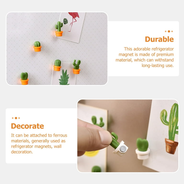 12 Pcs Cactus Magnets Cool Cute Whiteboard for Cabinet Blackboard 