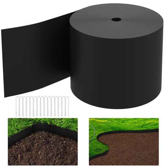 Ebaokuup 30 ft Landscape Edging Coil, 5 inch Depth Flexible Weed Barrier for Garden