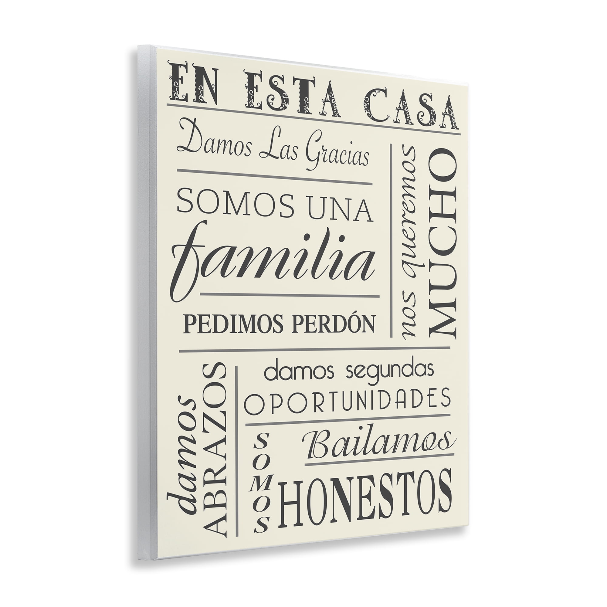 Stupell Industries En Esta Casa Familia Inspirational Quotes & Sayings Painting Unframed Art Print Wall Art, 11 x 14