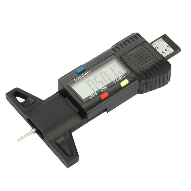 Medidor de profundidad de banda de rodadura digital, comprobador de banda de rodadura de neumáticos, medidor con pantalla LCD