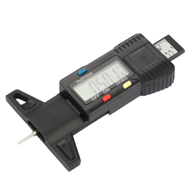 Medidor de profundidad de banda de rodadura digital, comprobador de banda de rodadura de neumáticos, medidor con pantalla LCD