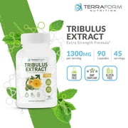 Maximum Strength Tribulus Terrestris Capsules 1300mg per Serving Supplement – High Purity, Natural Testosterone & Libido Booster – Enhance Your Stamina & Energy - Made in USA – 45 Servings