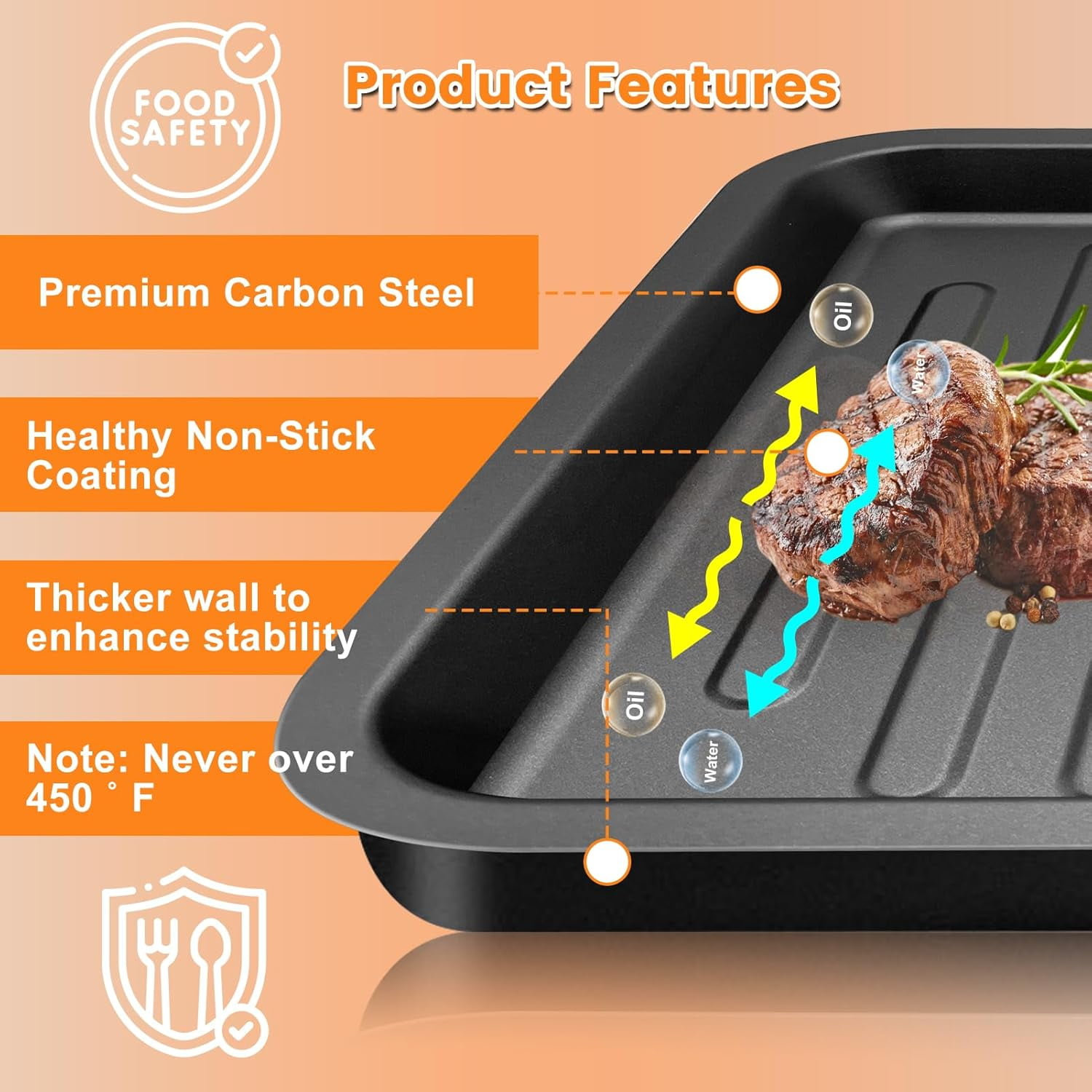 Air Fryer Grill Pan for COSORI 13 in 1 CS130-CFH CS130-AO 12 in 1 CO130-AO 32Qt Air Fryer Toaster Oven Combo, Air Fryer Rack Accessories Replacement Parts Grill Plate Crisper Plate Tray