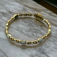 thumbnail image 4 of Diastar Jewels Classic 14K Yellow Gold Finish Oval Cut White CZ Tennis Bracelet, 4 of 4