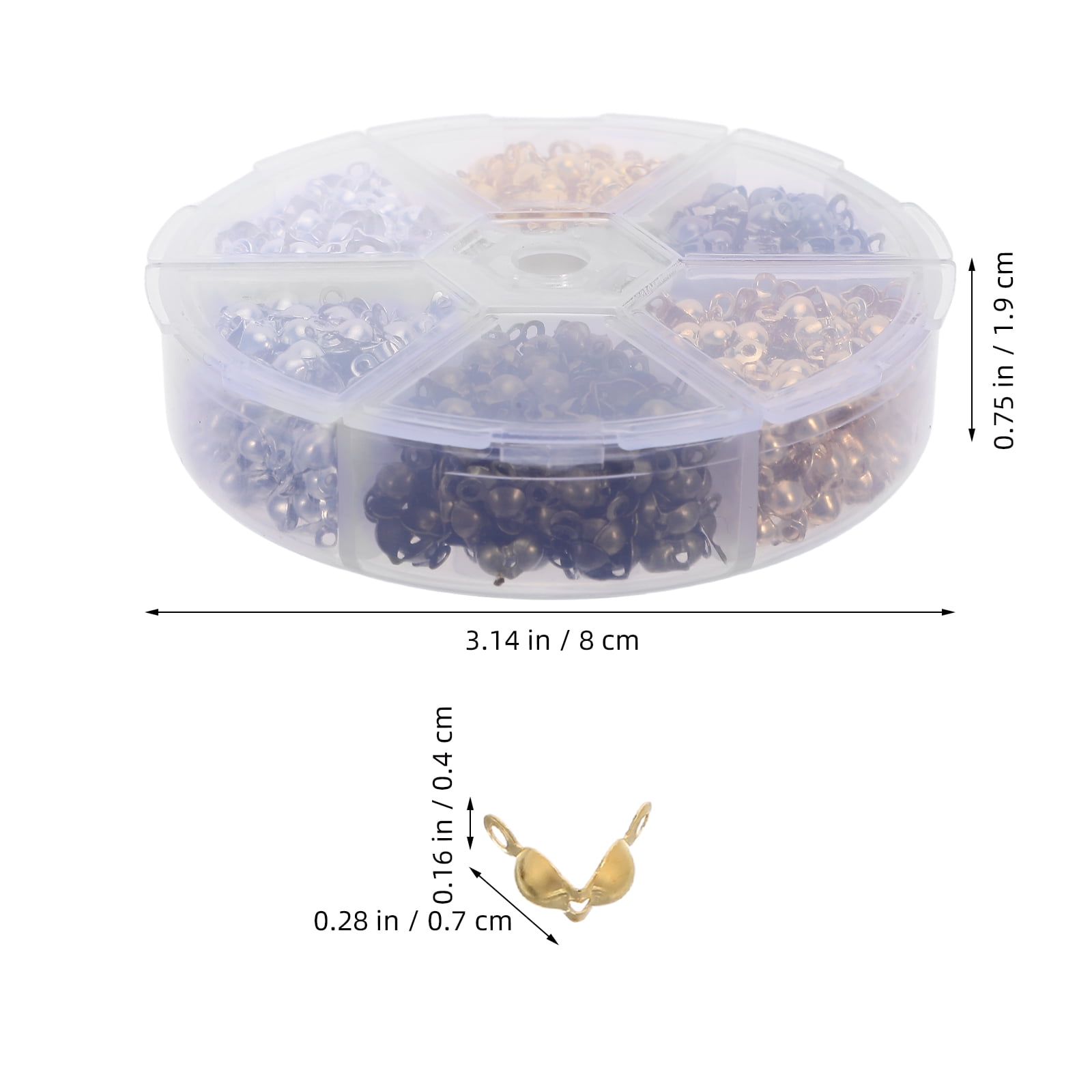 DEEPCRAFF 600Pcs Necklace Knot Covers Buckles Metal End Caps for Secure Chain and Bracelet Crafting