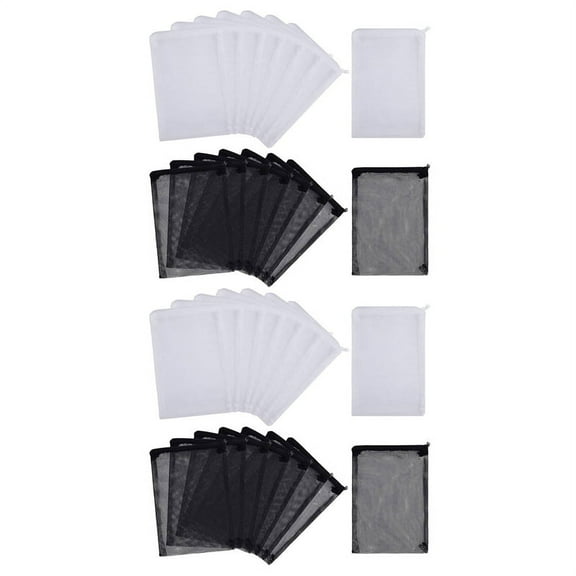 32 PCS Aquarium Mesh Media Filter Bags, Nylon Media Filter Mesh Bags with Zipper (for Particulate Carbon), Bio Balls