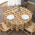 thumbnail image 3 of Beige Buffalo Pattern Round Tablecloth 60"x60",Wrinkle Wipeable Table Cloth for Kitchen Dining Room Picnic Patio Party, 3 of 6