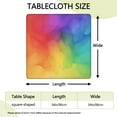 thumbnail image 2 of Rainbow Tie Dye Ink Pattern Square Fitted Tablecloth with Elastic Edge,Square Table Cover,Washable Elastic Table Cover for Home Kitchen Party Decor 34"x34", 2 of 6
