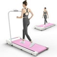 thumbnail image 3 of Hi-Treadmill,2 In 1 Portable Treadmill,Under Desk Treadmill,Walking Pad,Walking Jogging Machine with Handle,Remote Control,LED Display for Home,Office,Gym(Pink), 3 of 8
