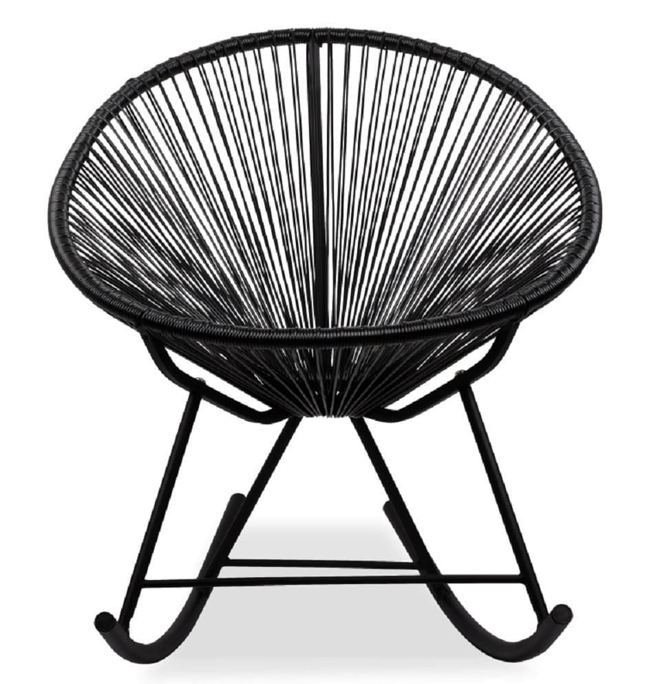 Acapulco chair Outdoor Wire Rocker Patio in Black Metal Frame - Plata Import