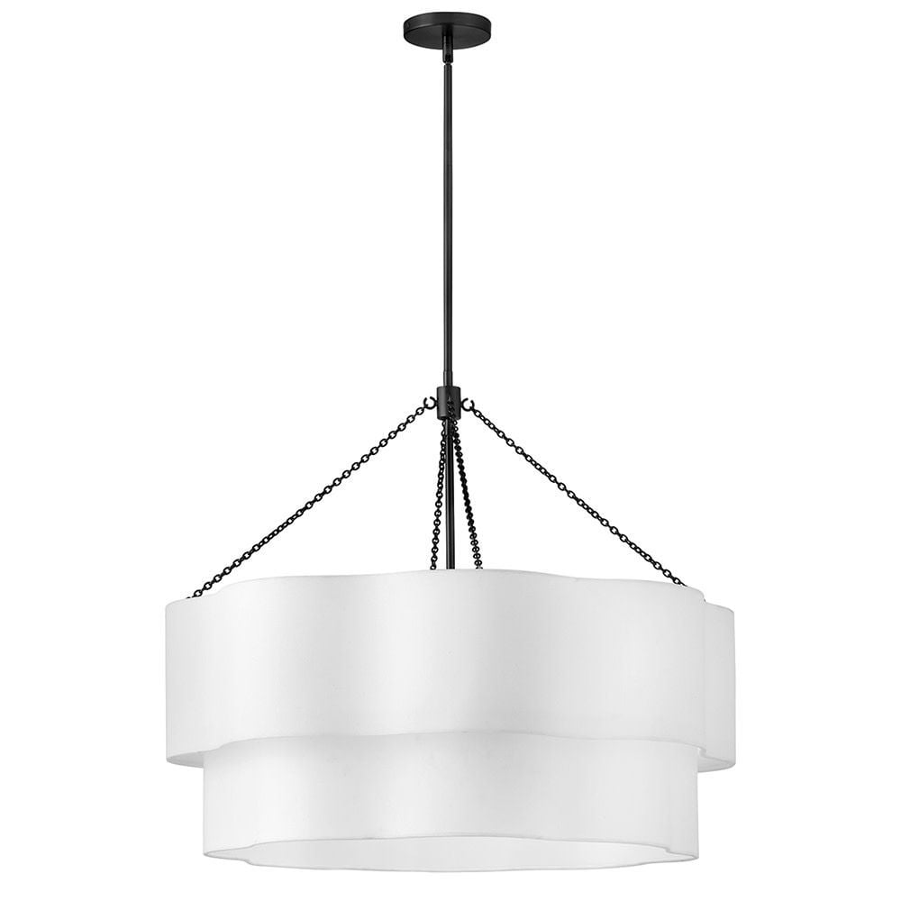 47735BK Hinkley Lighting Gwen - 40W 8 LED Medium Drum Chandelier-27.75 Inch Tall and 32 Inch Wide-Black Finish