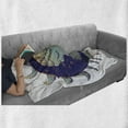 thumbnail image 5 of Magic Moon Soft Flannel Fleece Throw Blanket, Modern Sun and Crescent Design with Oriental Details, Cozy Plush for Indoor and Outdoor Use, 50" x 60", Indigo Pale Teal, by Ambesonne, 5 of 5
