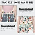 thumbnail image 6 of Pioneer Flower Floral Print Pattern Apron-Garden Aprons for Women with Pockets-Cotton Linen Waterproof Kitchen Cooking Gardening Aprons Adjustable for Kitchen,Cooking,BBQ and Salon 33x27 Inch, 6 of 7