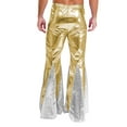 thumbnail image 2 of Haitryli Men's Sparkly Sequins Flared Night Club Disco Pants for Rave Outfits Gold M, 2 of 5