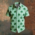 thumbnail image 2 of IWRICH Men's Hawaiian Shirt Casual Button down Short Sleeve Beach Dress Shirt for Summer Holiday 02-Green XXXXL, 2 of 3