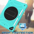 thumbnail image 4 of For Apple iPad 9th 8th 7th Gen 10.2 inch Tablet Hand and Shoulder Strap with Kickstand 3in1 Tough Hybrid - Teal, 4 of 4