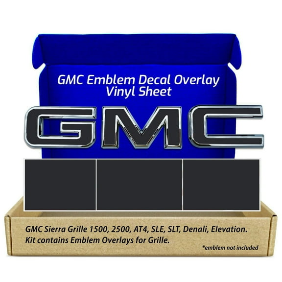 GMC Sierra 1500 2500 Matte Black GMC Grille Emblem Overlay Decals 2019-2026