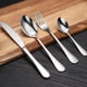 thumbnail image 5 of Juego de cubiertos de acero inoxidable de 24 piezas con tenedor, cuchara, 6 cuchillos de mesa, 6 tenedores, 6 cucharas y 6 cucharillas de café. Apto para lavavajillas y resistente a la, 5 of 7