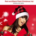 thumbnail image 5 of Gorro de Navidad para niños adultos, gorro de felpa suave y grueso, gorro de Papá Noel con rayas rojas y verdes, decoración para fiesta de Año Nuevo y Feliz Navidad, 5 of 5