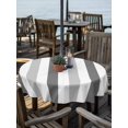 thumbnail image 6 of Grey Ombre Stripe Outdoor Tablecloth with Umbrella Hole, Modern Farmhouse Vertical Striped Spillproof Waterproof Outdoor Table Cover, Patio Tablecloths for Party/Garden/Picnic, Round 60 inch, 6 of 9