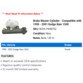 thumbnail image 2 of Brake Master Cylinder - Compatible with 1998 - 2001 Dodge Ram 1500 1999 2000, 2 of 2