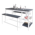 thumbnail image 4 of Castle Place 3-Piece Metal Dining Set with Integrated Wine Rack and Shelving, White, 4 of 6