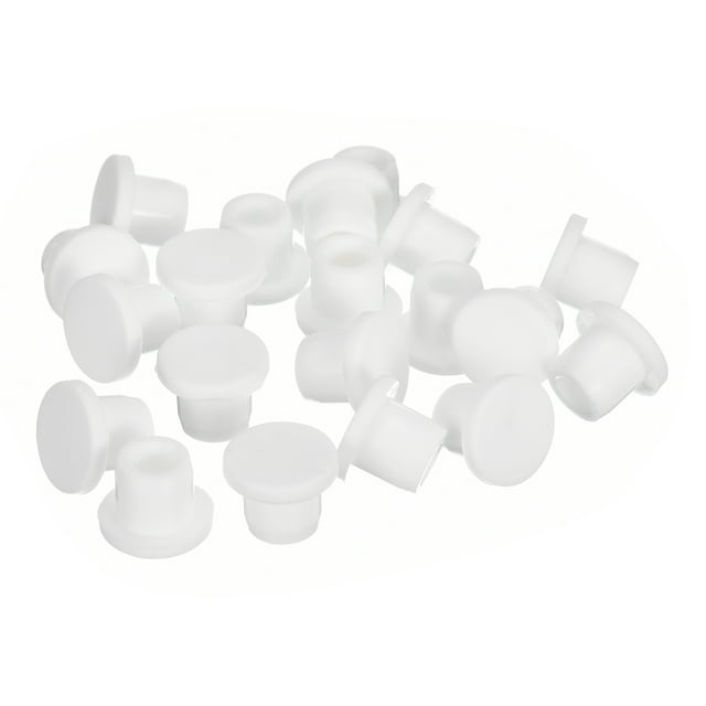 Unique Bargains 20 Pieces White Plug Holes, Waterproof Rubber Button Plug for 9mm/0.35' Hole