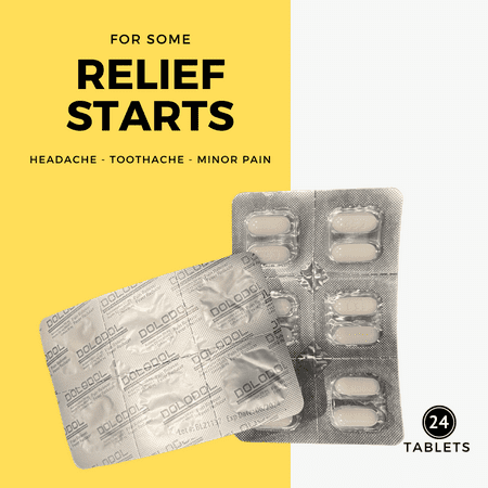 Dolodol Relief Caplets to Alleviate Migraine Symptoms Toothache - 24 Count