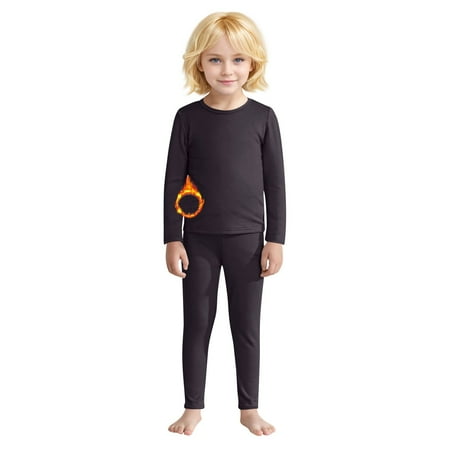 

Kopltyrfg Kids Thermal Underwear Long for Boys Girls Base Layer Toddler Thermal Set Ultra Soft Dark Gray 80