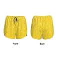 thumbnail image 4 of Disketp Yellow Glitter Print Women's Shorts Workout Shorts for Athletic Gym Running Shorts with Phone Pockets Small, 4 of 8