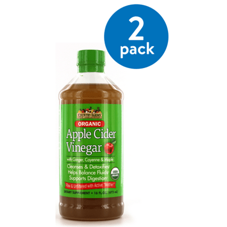 (2 Pack) Country Farms Organic Apple Cider Vinegar Drink, 16 oz., 32 (Best Of Greens Green Apple Powder)