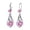 Pink, variant on Krdevn Silver Plated Teardrop Hollow CZ Dangle Earrings Hook Drop Earrings Pave Accent Dangling Jewelry for Wedding Party Women Gift