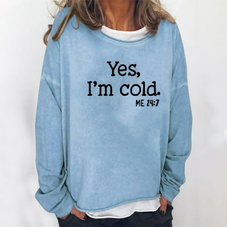 

Aueoeo Tops for Women Casual Fall Comfy Sweatshirts for Women Women Oversize Shirts Letter Print Crew Neck Long Sleeve Loose Sweatshirt Tops Pullover Blouse