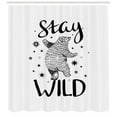 thumbnail image 3 of Ambesonne Bear Shower Curtain, Dancing Bear and Words, 69"Wx84"L, Charcoal Grey White, 3 of 3