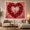 Rose Heart Couple, variant on Silhouetted Couple on Cliff with Rose Heart Balloon in Dreamy Sky, Romantic Fantasy for Love Decor Enthusiasts, Wall Art Valentine's Day Gift Tapestry Wall Hanging for Bedroom and Living Room